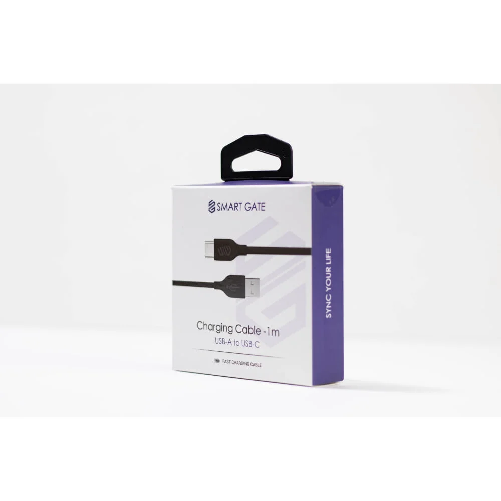 Smart Gate Cable PVC USB-A to USB-C Fast 1m Black - Image 2