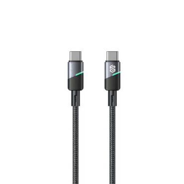 سمارت جيت كابل يو أس بى سى - يو أس بى سى - الومونيوم - مضيء - سريع - محمى - 1.8 متر- أسود