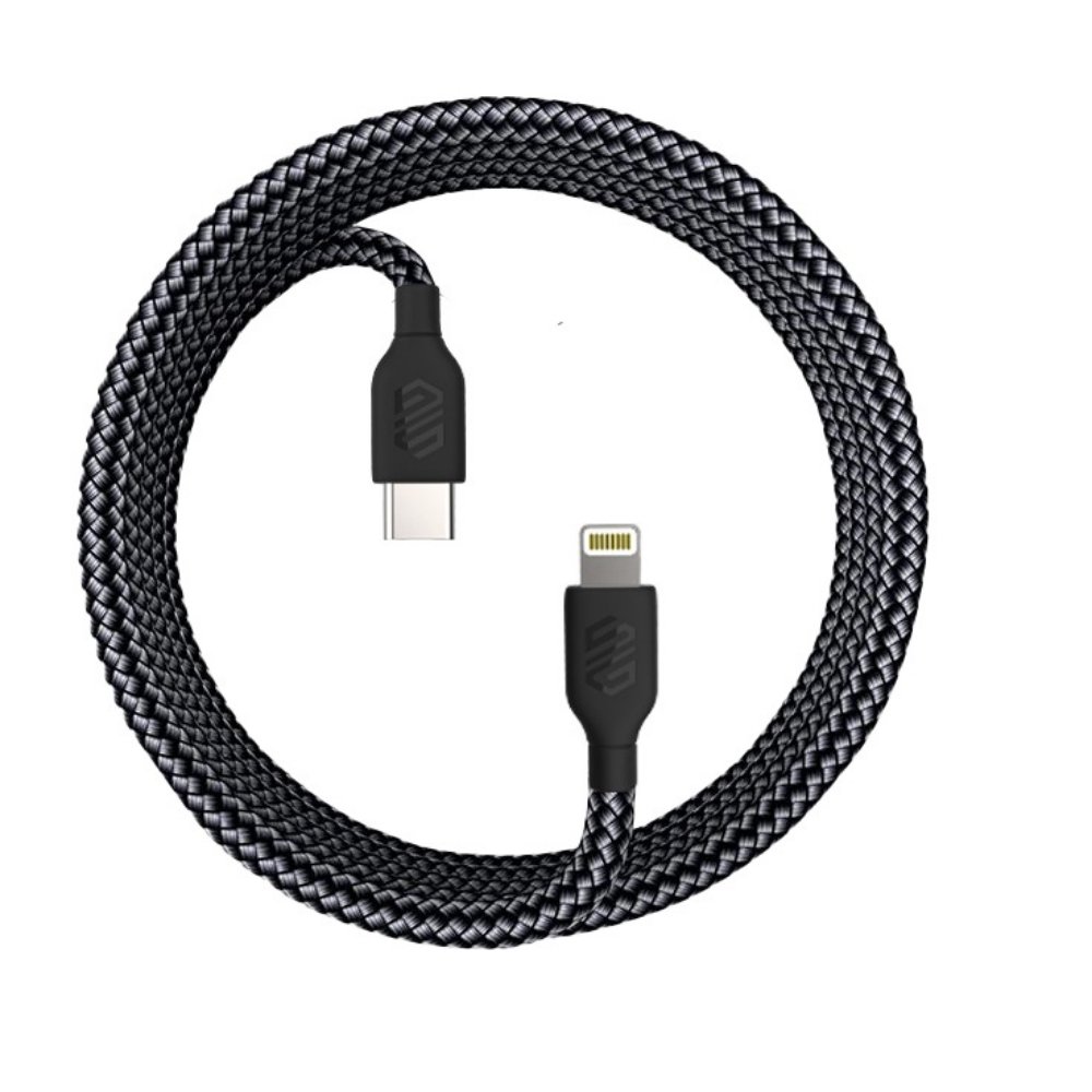 Smart Gate Cable braided USB-C to Lightning Fast, Shielded 3m Black - Image 2