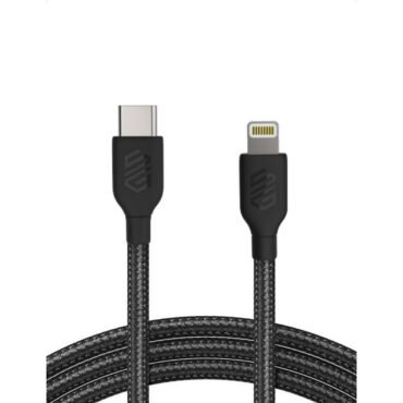 Smart Gate Cable braided USB-C to Lightning Fast, Shielded 3m Black