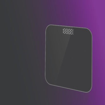 ميزان ذكي مزود بإضاءة LED، سعة 180 كجم/رطل، لون أسود