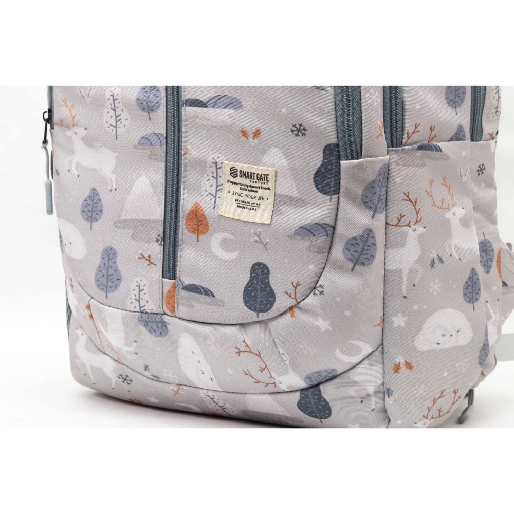 Smart Gate SG-9234 School Carrying Deer Backpack With 6 Pockets 15.6 Gray - Image 3