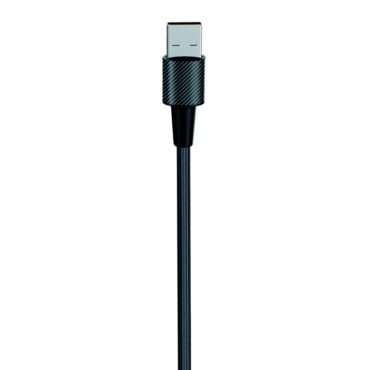 كابل Smart Gate (طراز SGCA-BAL100CFB) بطول 1 متر، مزود بموصلات USB-A وLightning، ويتميز بتصميم مجدول معزز بألياف الكربون وحماية ضد التداخل، باللون الأسود.