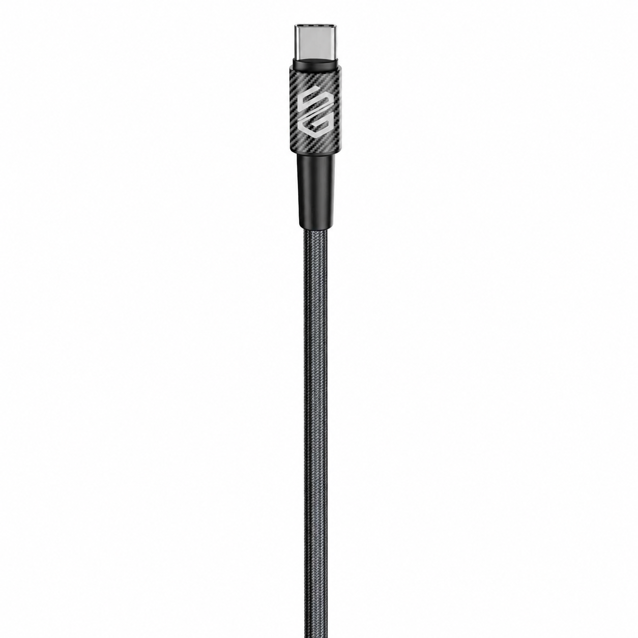 كابل Smart Gate بتصميم ألياف كربونية مجدولة، من USB-C إلى USB-C، محمي، بطول 1 متر، لون أسود (SGCA-BCC100CFB)