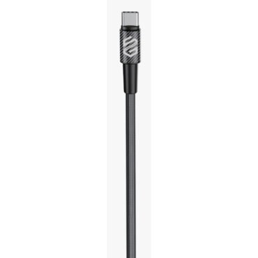 كابل Smart Gate بتصميم ألياف كربونية مجدولة، من USB-C إلى USB-C، محمي، بطول 1 متر، لون أسود (SGCA-BCC100CFB)