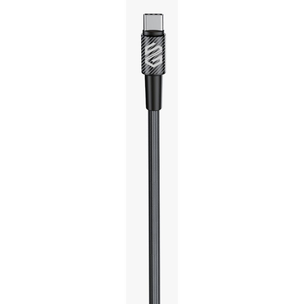 كابل Smart Gate بتصميم ألياف كربونية مجدولة، من USB-C إلى USB-C، محمي، بطول 1 متر، لون أسود (SGCA-BCC100CFB)