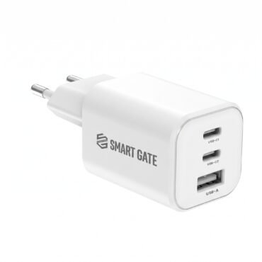 Smart Gate SGCH-65CCAGaNSEB Spark Wall Charger 65W 3 Port 2USB-C USB-A PD White