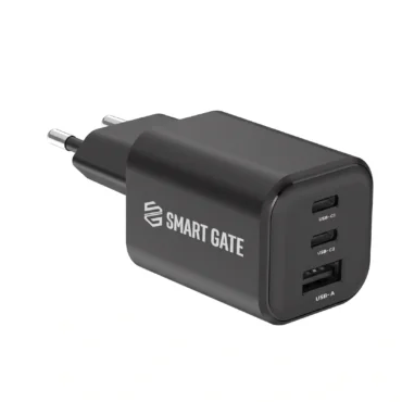 Smart Gate SGCH-65CCAGaNSEB Spark Wall Charger 65W 3 Port 2USB-C USB-A PD Black